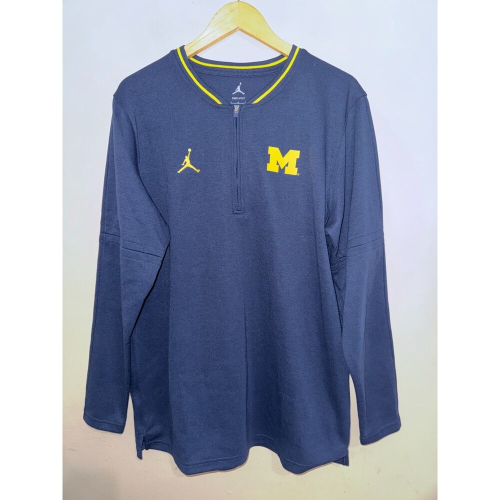 Men's L Nike Michigan Wolverines Football Team Issued PE 1/2 Zip Coach Jacket